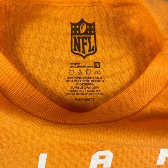 NFL Team Apparel Men Medium Orange Miami Dolphins 100% Cotton Short Sleeve Shirt - Picture 5 of 9